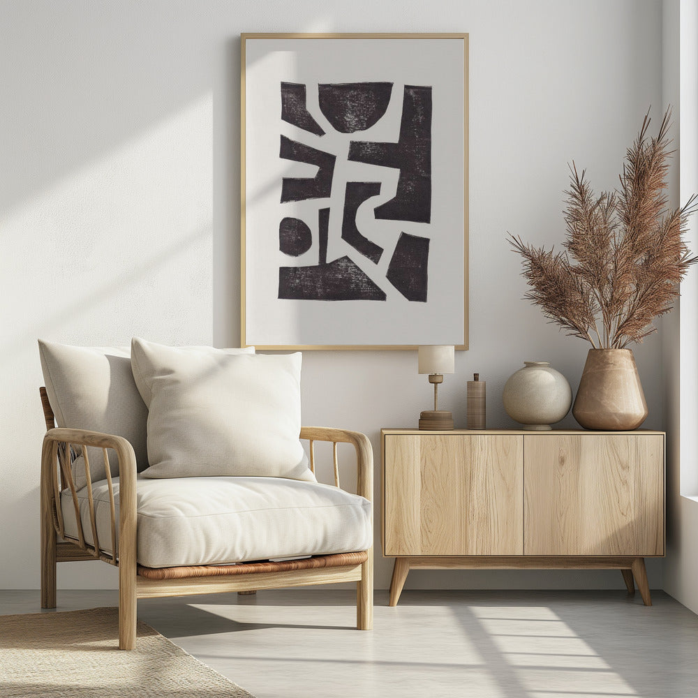 Linocut Abstract #5 | Poster