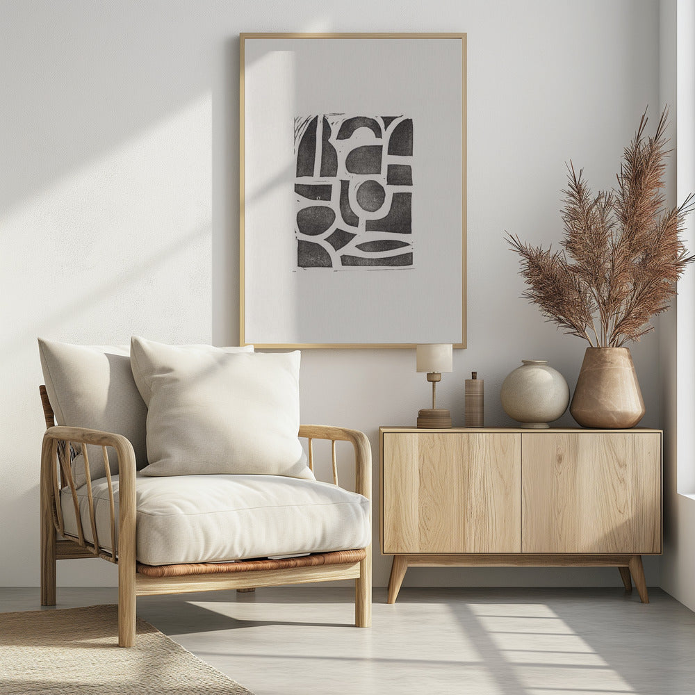 Linocut Abstract #2 | Poster