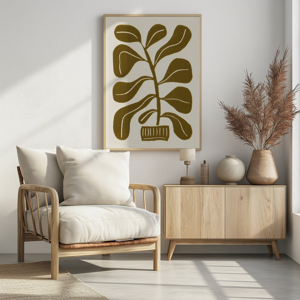Linocut Houseplant #2 | Poster
