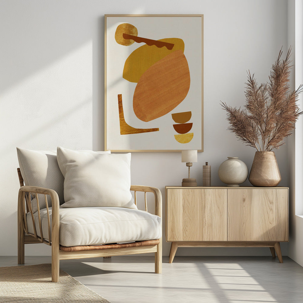 Abstract Collage With Warm Shapes | Poster