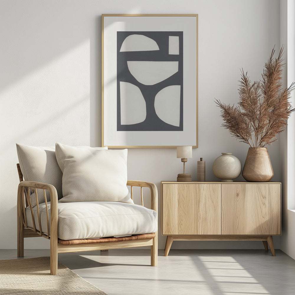 Geometric Shapes In A Monochrome Palette | Poster