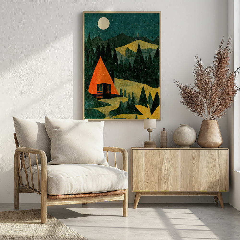 Moonlit Cabin Dream | Poster