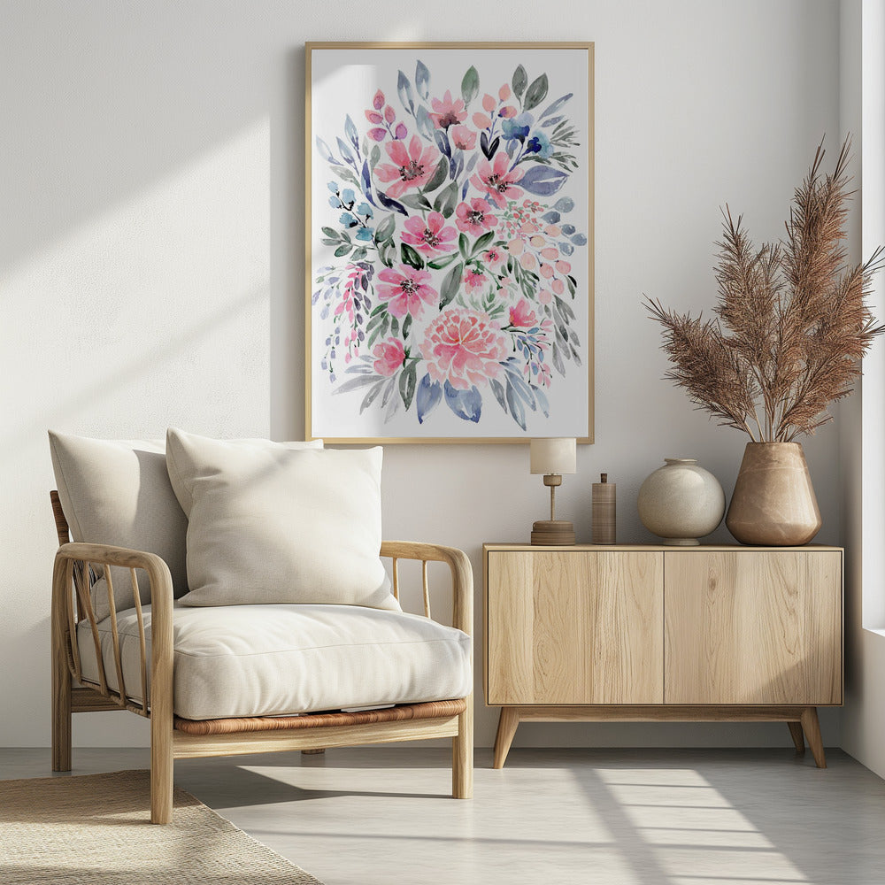 Clara watercolor bouquet | Poster