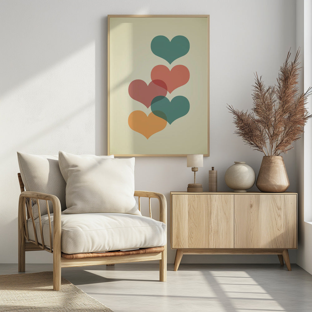 Mid century hearts I | Poster