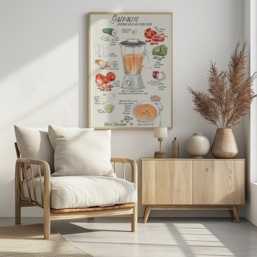 Gazpacho-Rezept (bebildert) auf Englisch | Poster