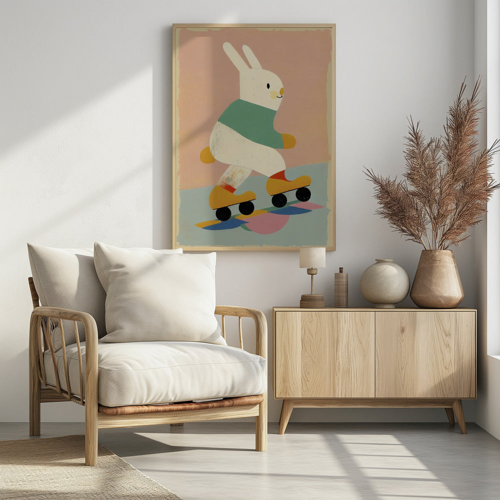Hase auf Schlittschuhen | Poster