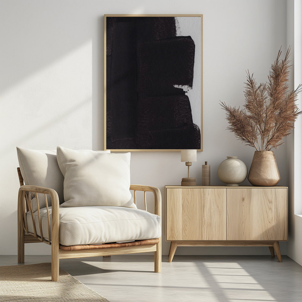 Textured Black Brushstrokes | Poster