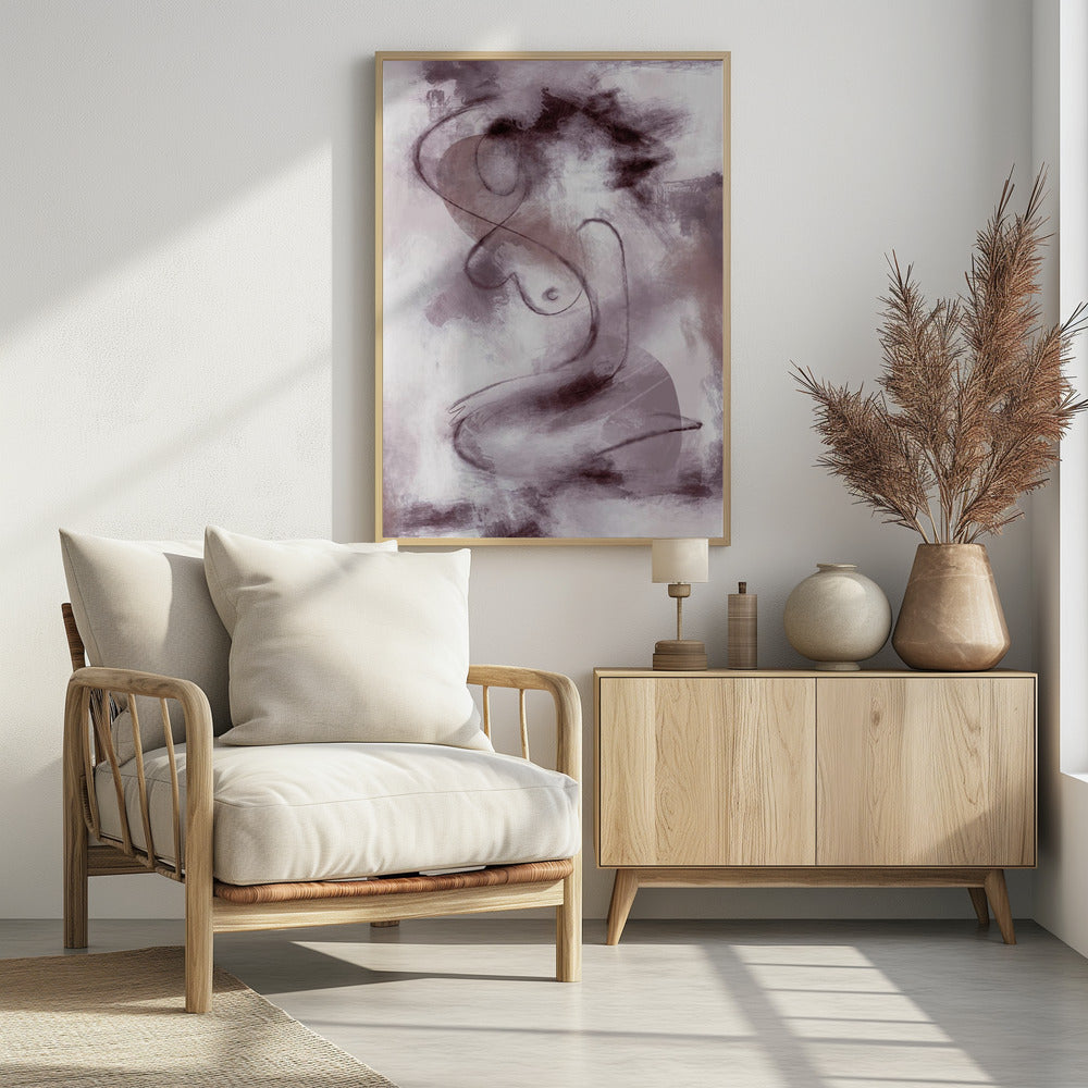 Figurative abstrakte Frau in Lila | Poster