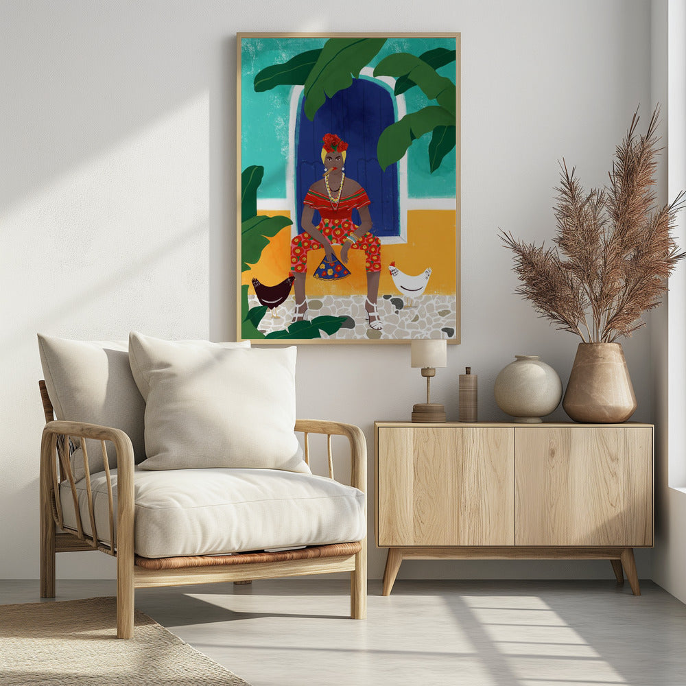 Frau mit Zigarette | Poster