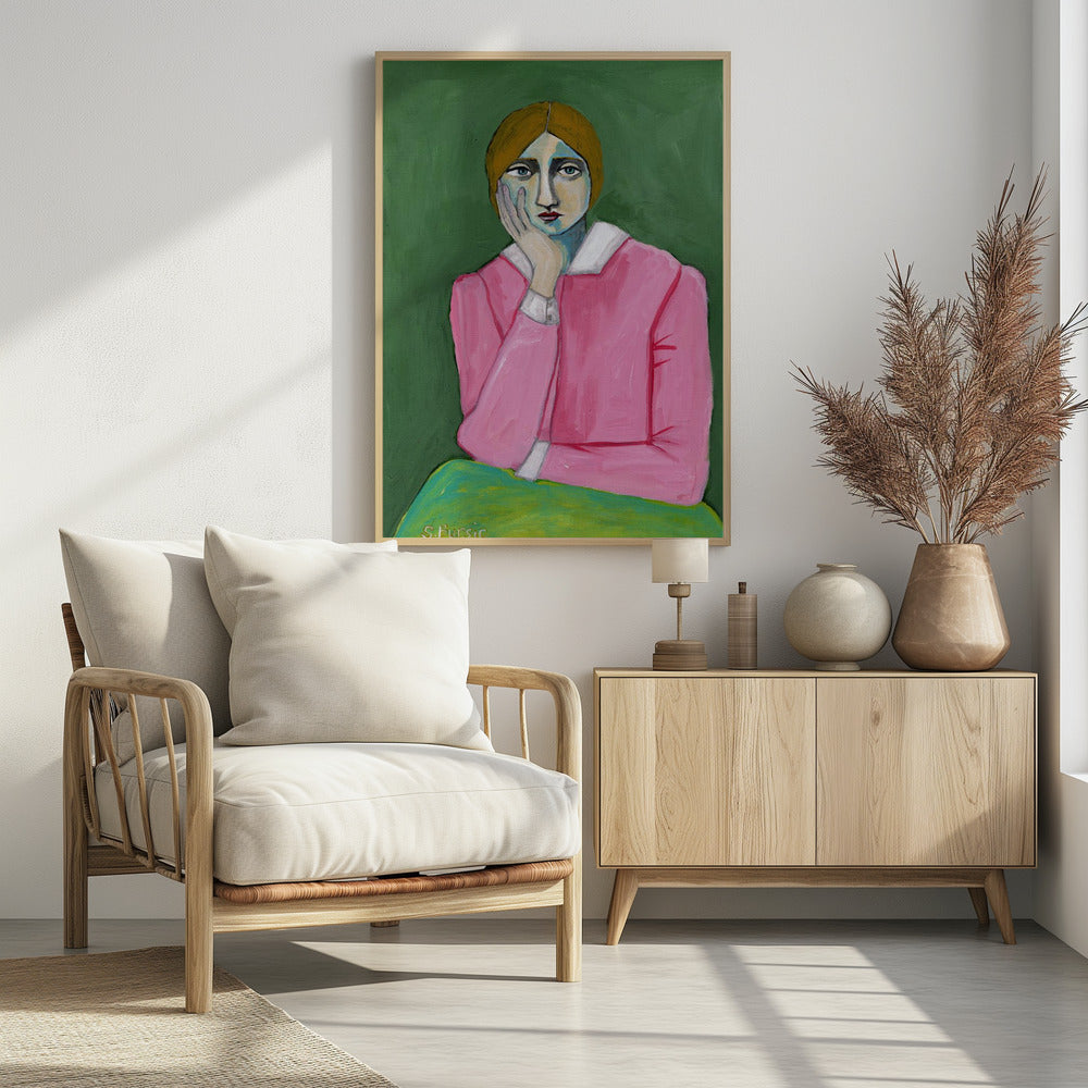 Vintage Lady in pink | Poster