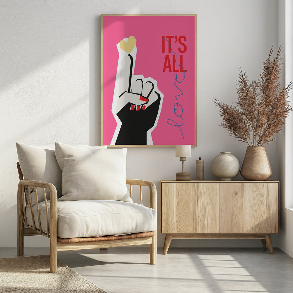 It's All Love Hand Pink | Poster