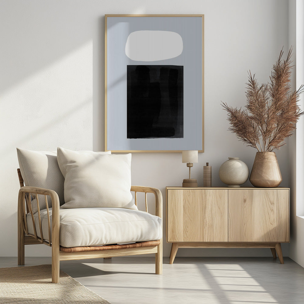 Black Rectangle Beneath A White Oval | Poster
