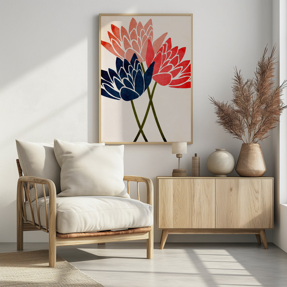 Drei tanzende Blüten | Poster