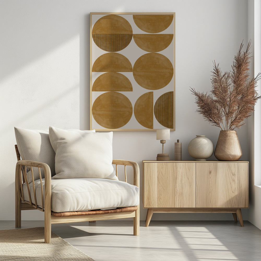Goldener geometrischer Rhythmus | Poster