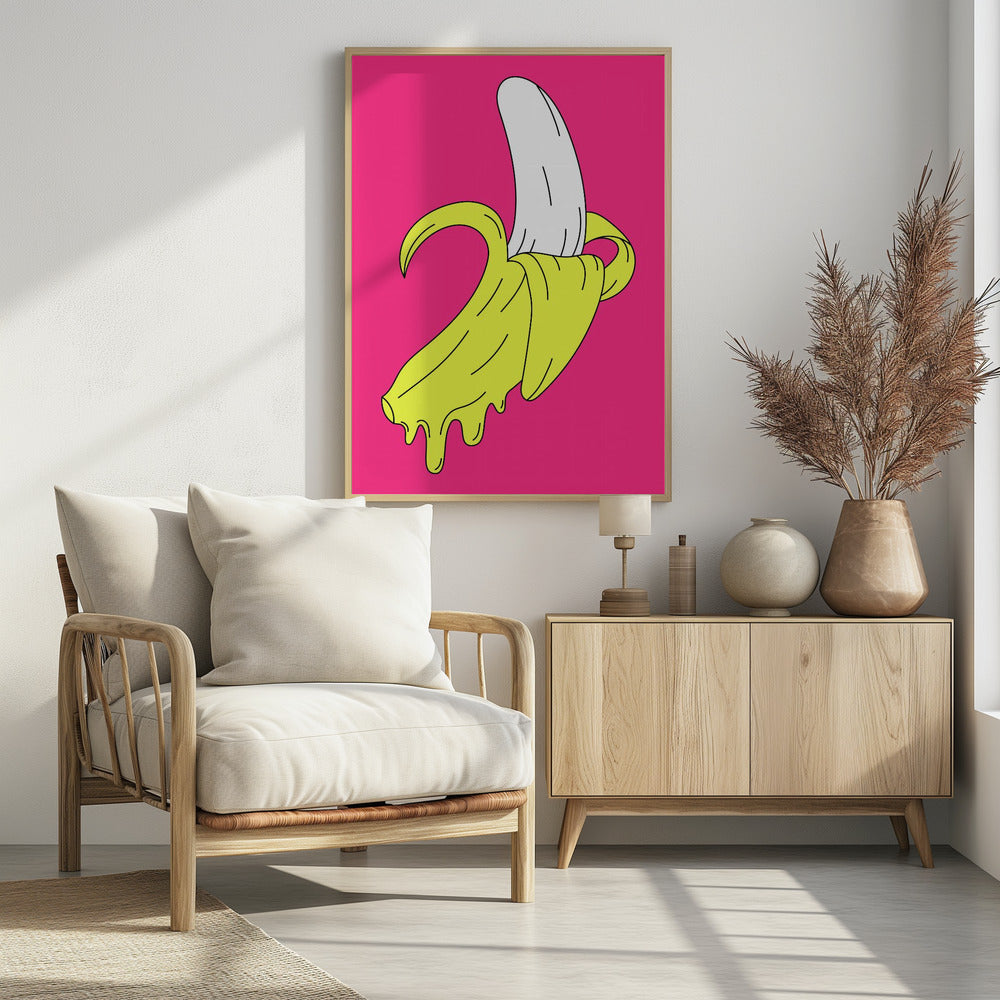 Schmelzende rosa Banane | Poster