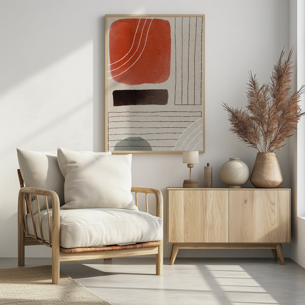 Orange Minimale Formen #1 | Poster