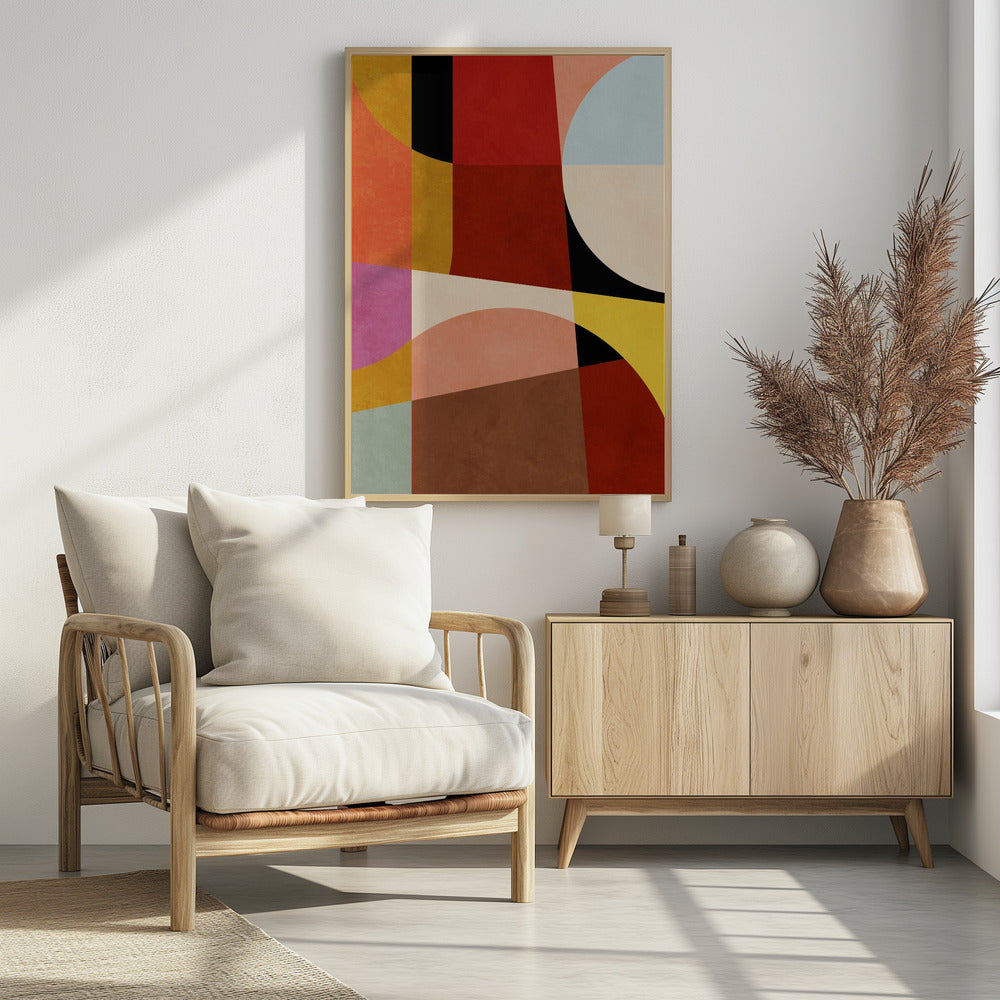 Warm Colors Bauhaus Geometry2 | Poster