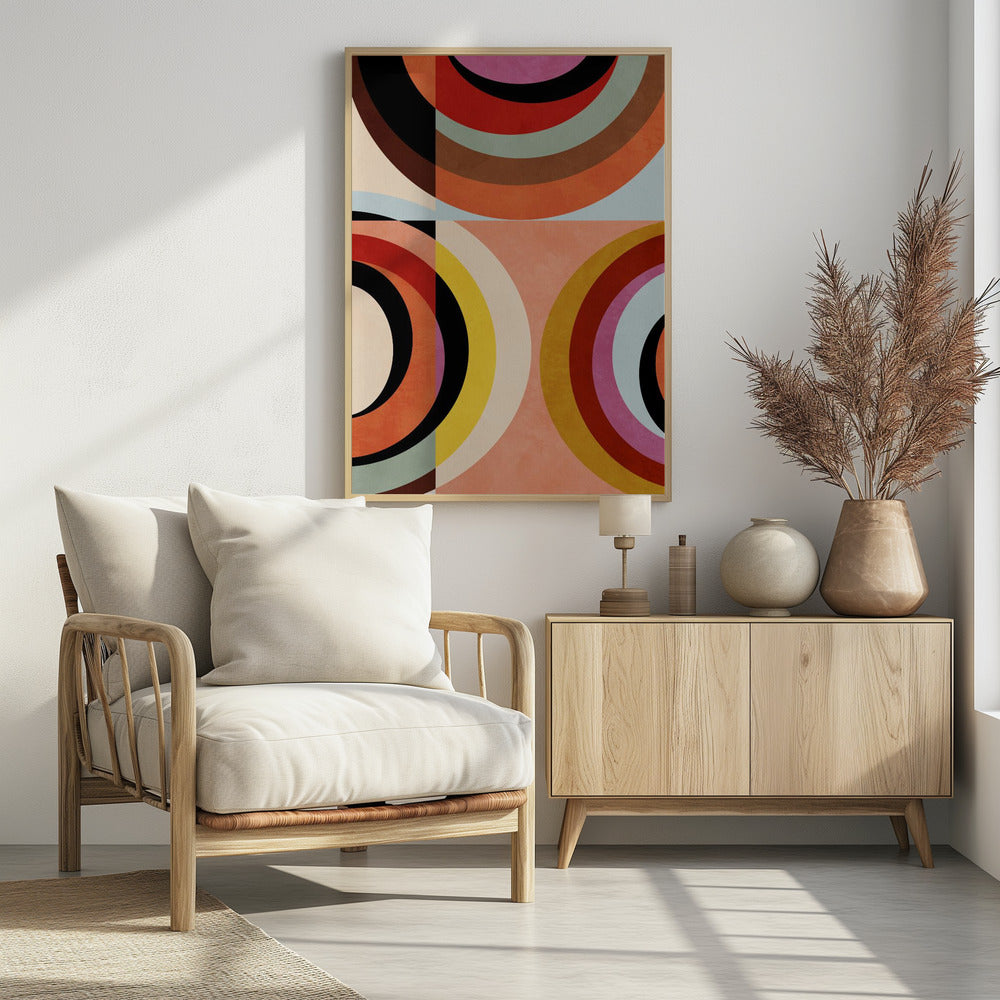 Warm Colors Bauhaus Geometry3 | Poster
