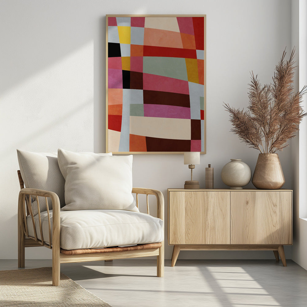 Warm Colors Bauhaus Geometry4 | Poster