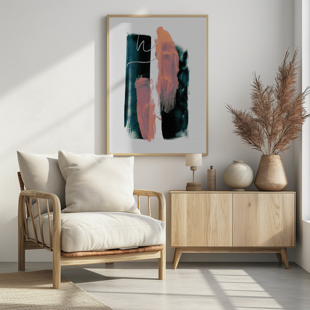 Abstrakte Pinselstriche 3x A1 | Poster