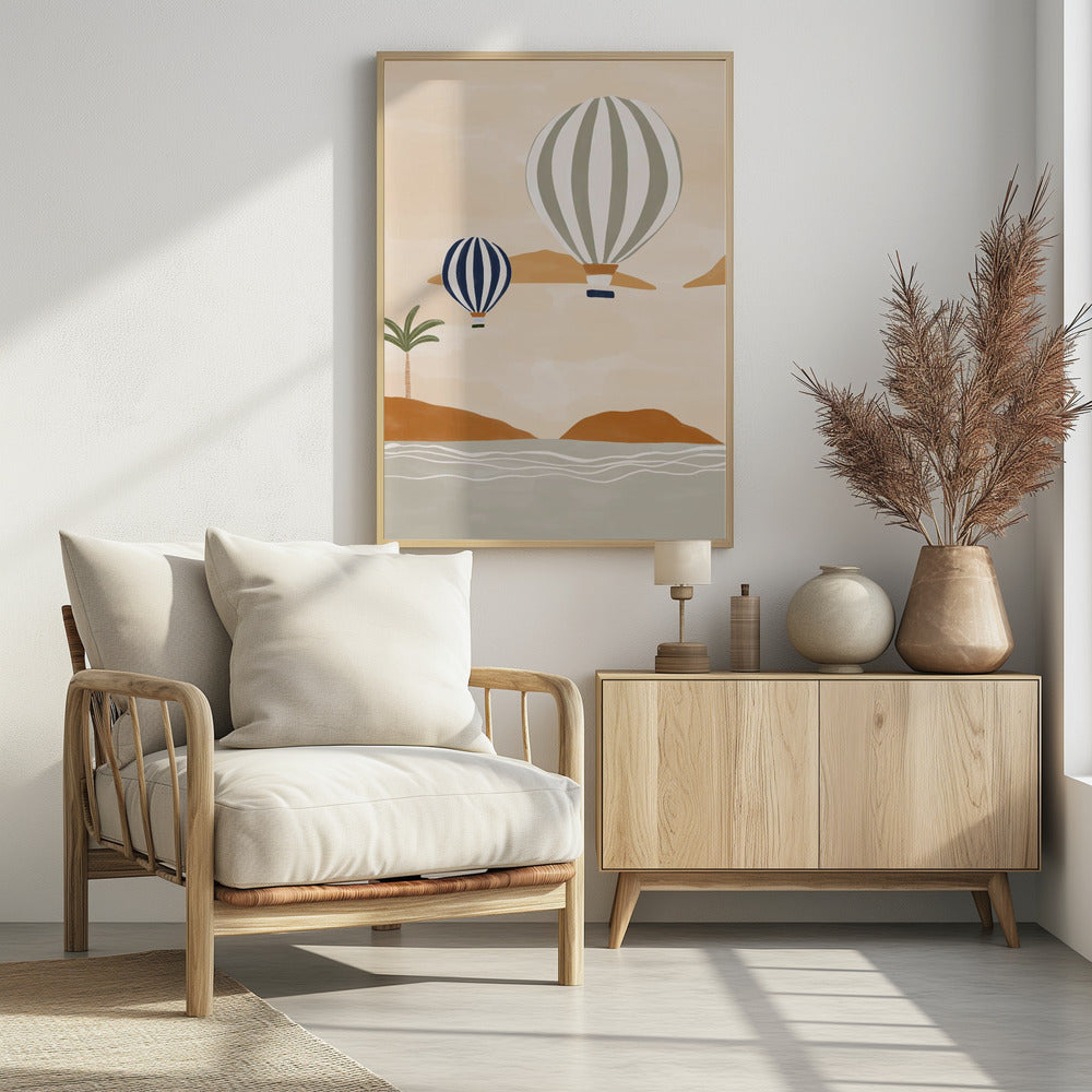 Airballoons In Dessert | Poster