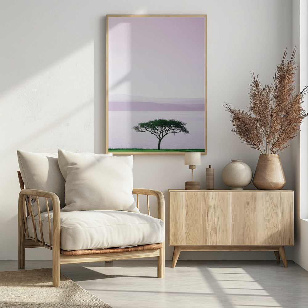Tree By A Tranquil Lake | Poster