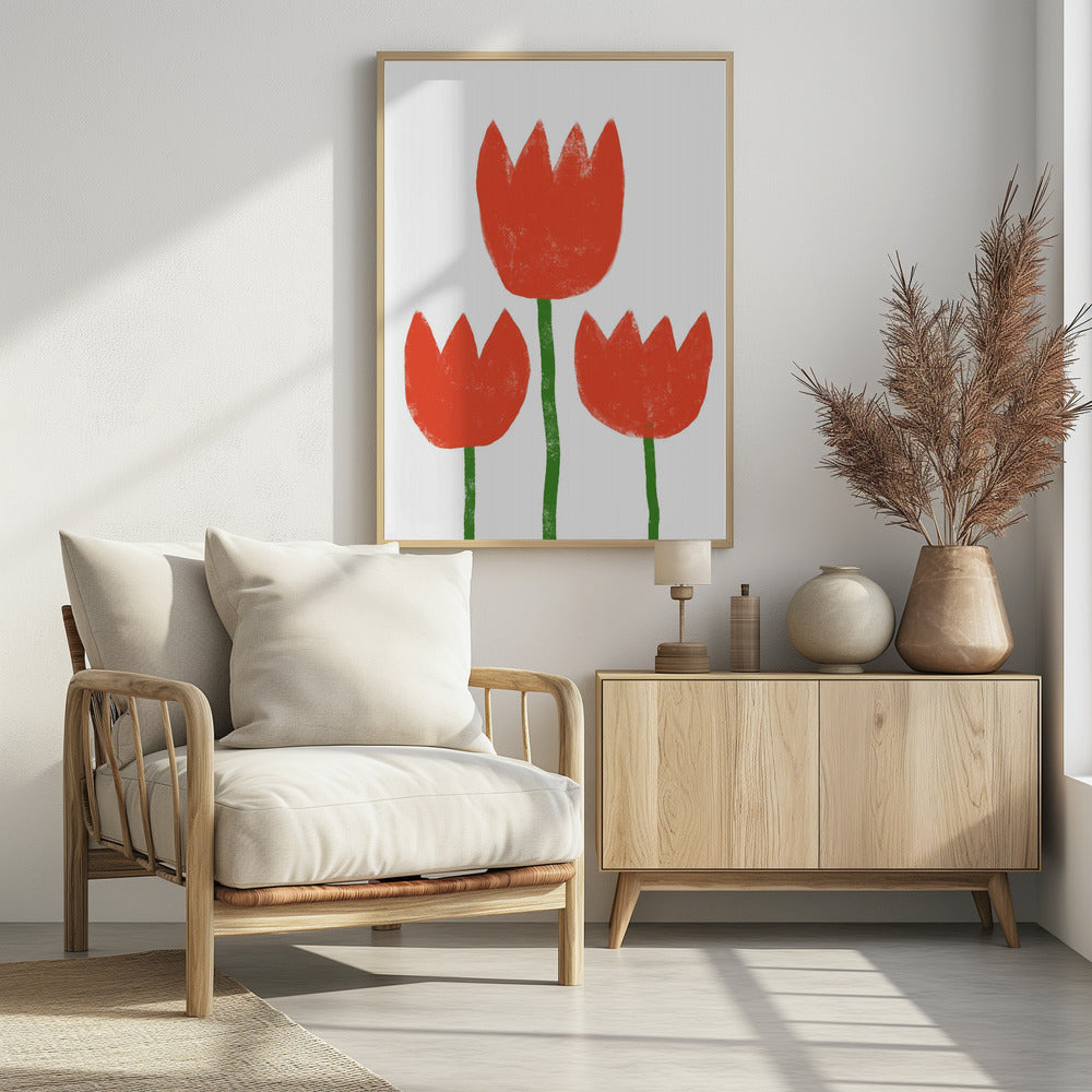 Rotes Tulpentrio | Poster