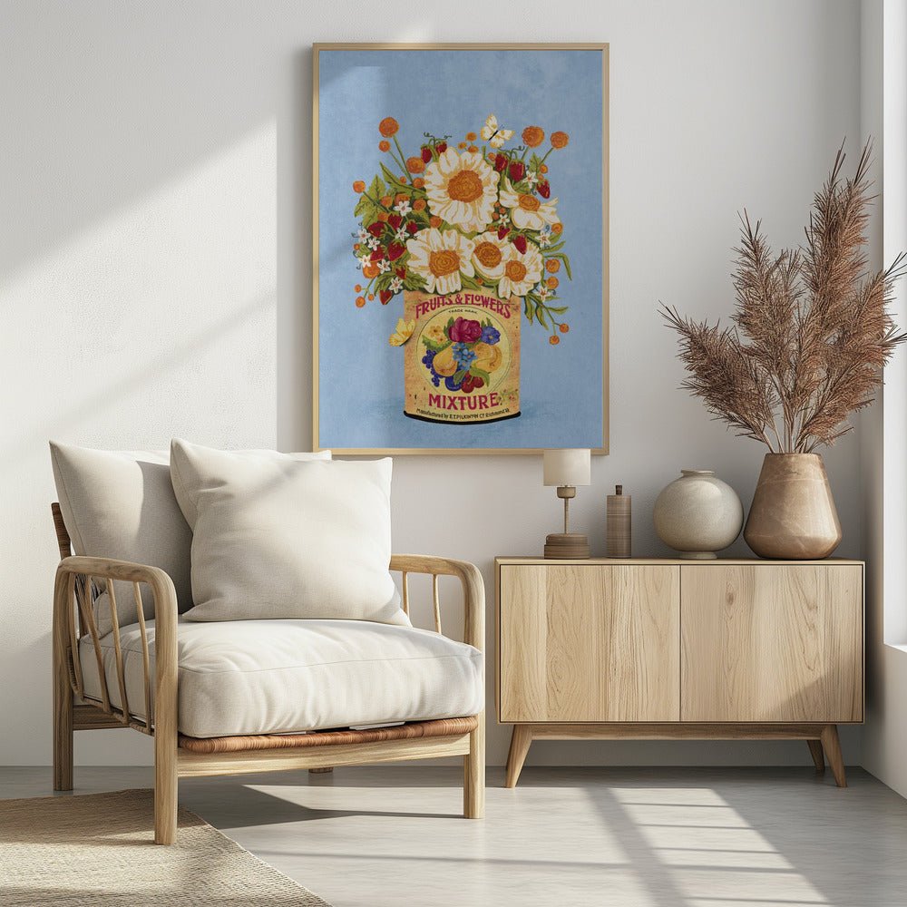 Flowers In a Vintage Tea Can | Poster