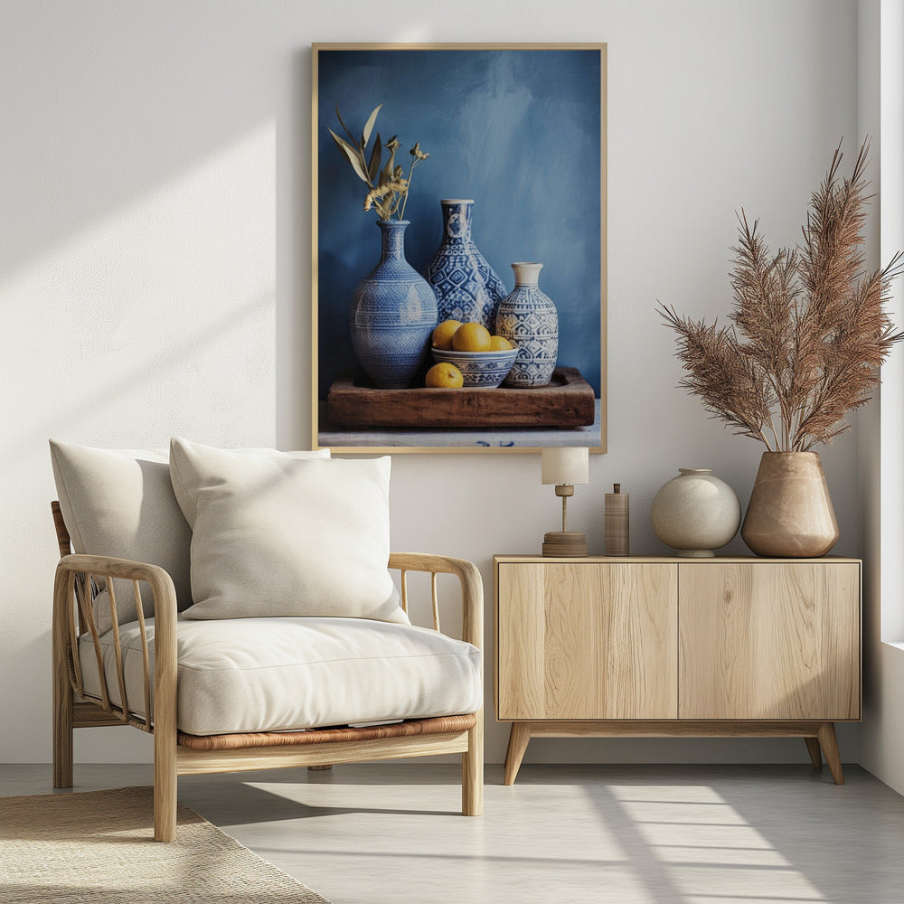 Blaue Harmonie Stillleben | Poster
