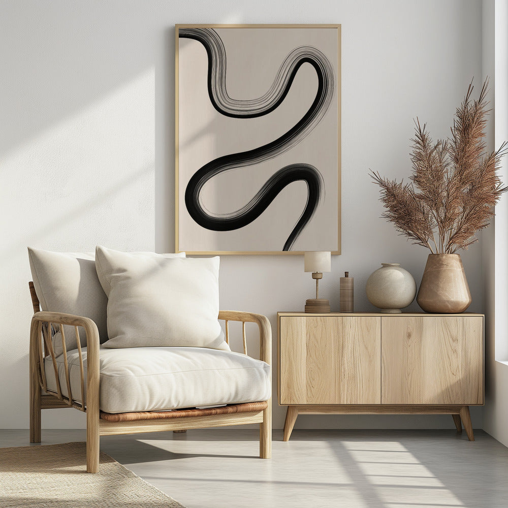 Black Brush Stroke Art | Poster