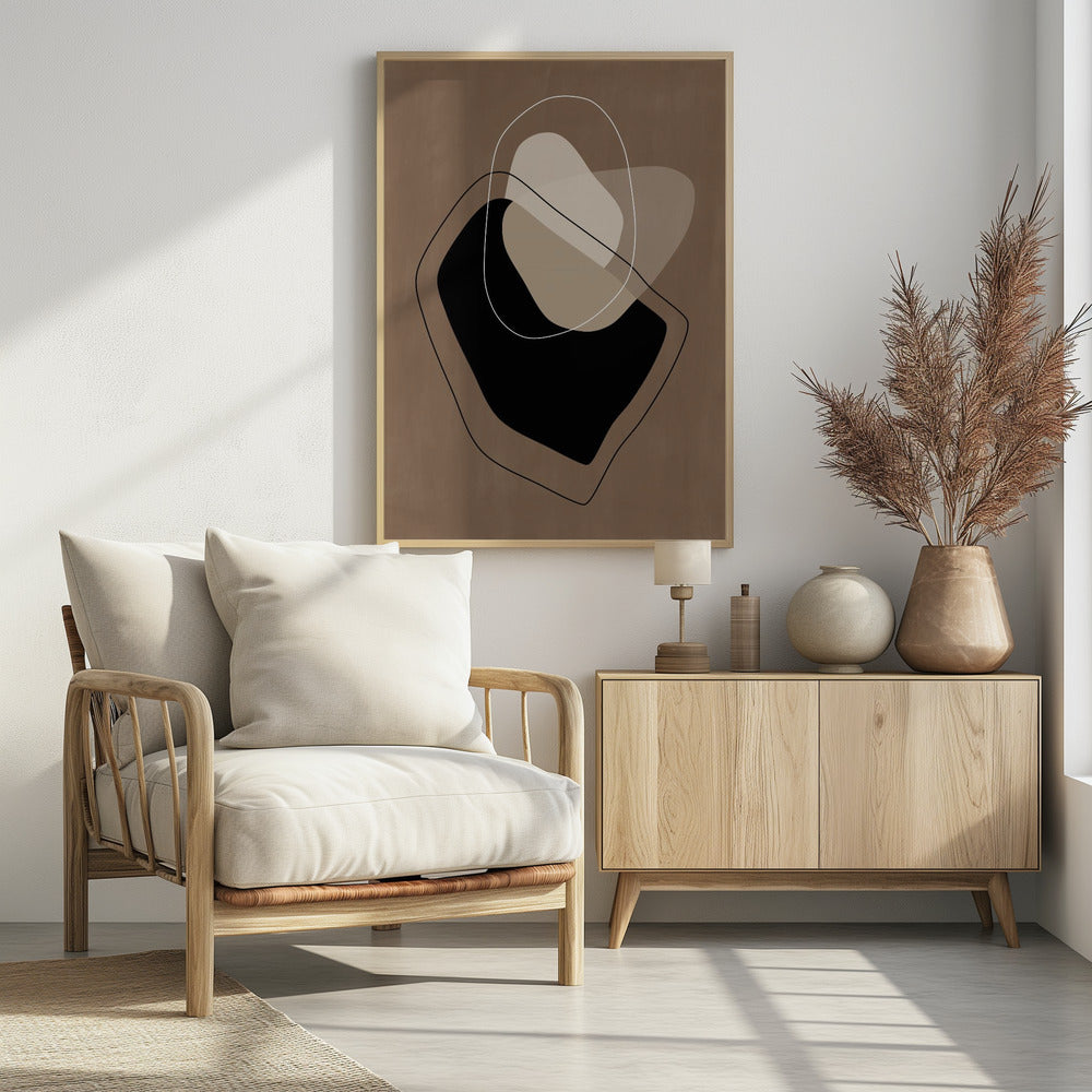 Layered Organic Shapes in Neutral Tones | Poster
