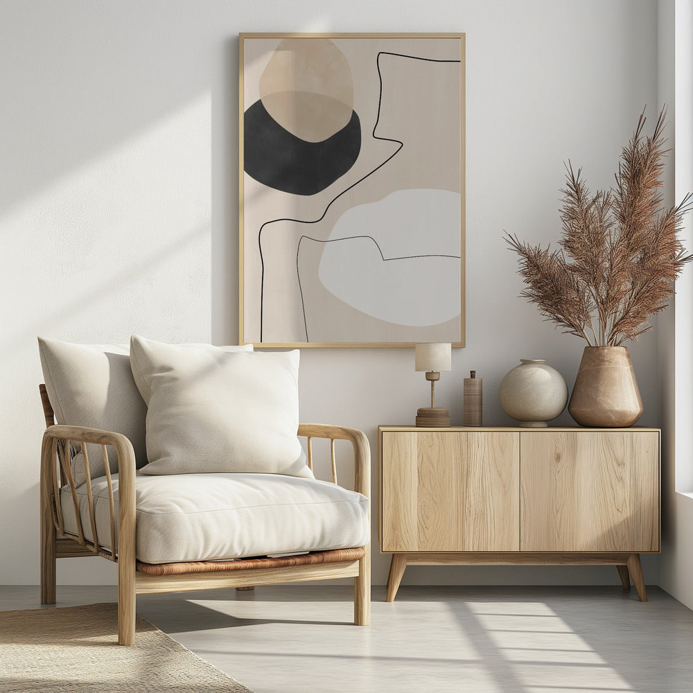 Organic Shapes & Lines Painting | Poster