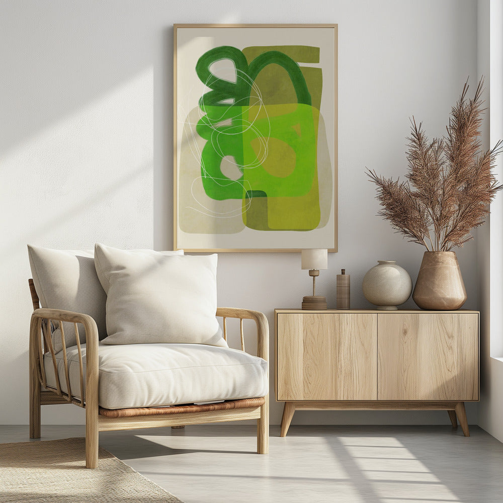 Painted Lines Green Tan 4 Kopie | Poster