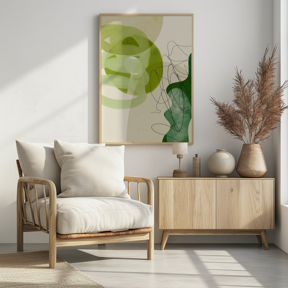 Painted Lines Green Tan 3 Kopie | Poster