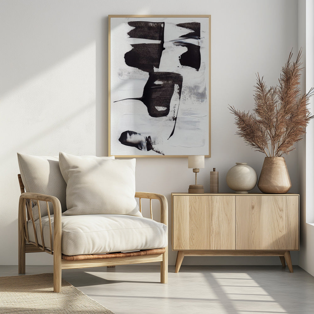 Ausdrucksstarke monochrome Pinselstriche | Poster