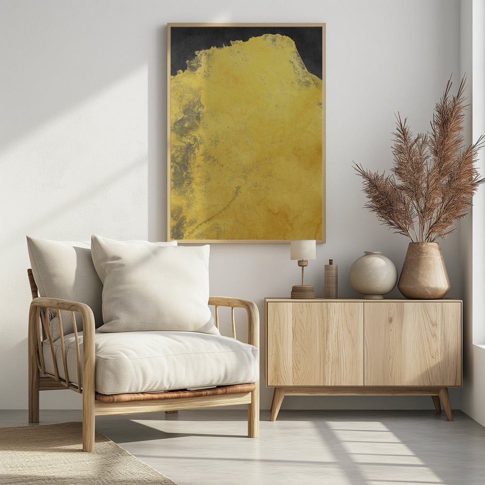 Minimale Landschaft Schwarz und Gelb 01 | Poster