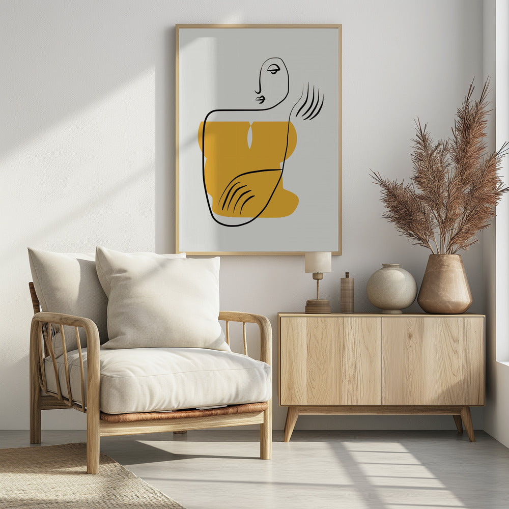 Abstrakte Strichzeichnung einer Person | Poster