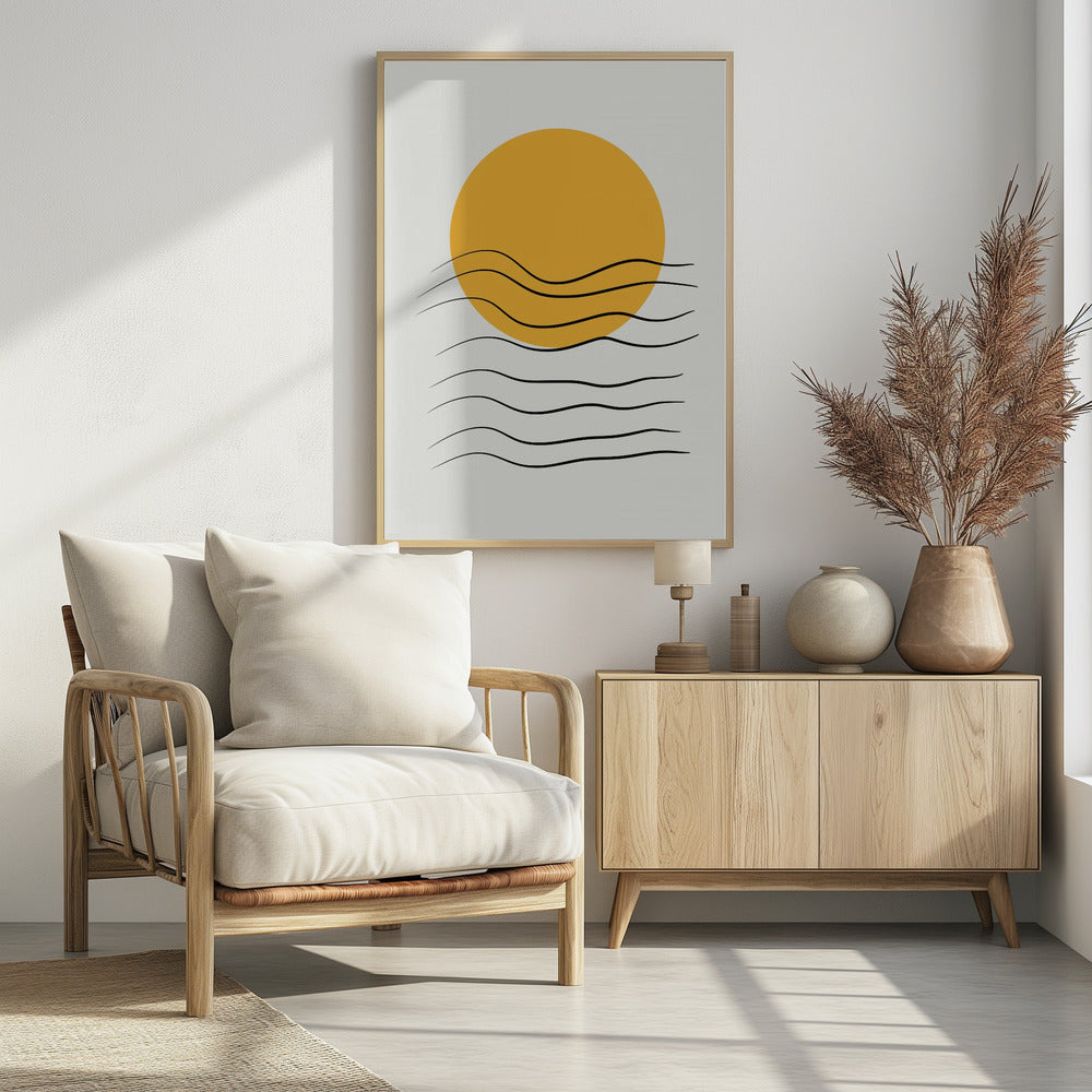 Goldene Welle Sonnenuntergang | Poster