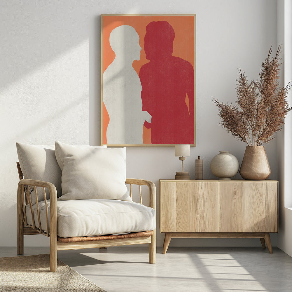 Silhouetten zweier Figuren | Poster
