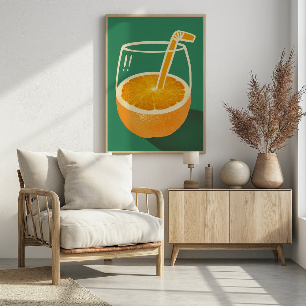 Leuchtendes Orange, geschickt illustriert | Poster