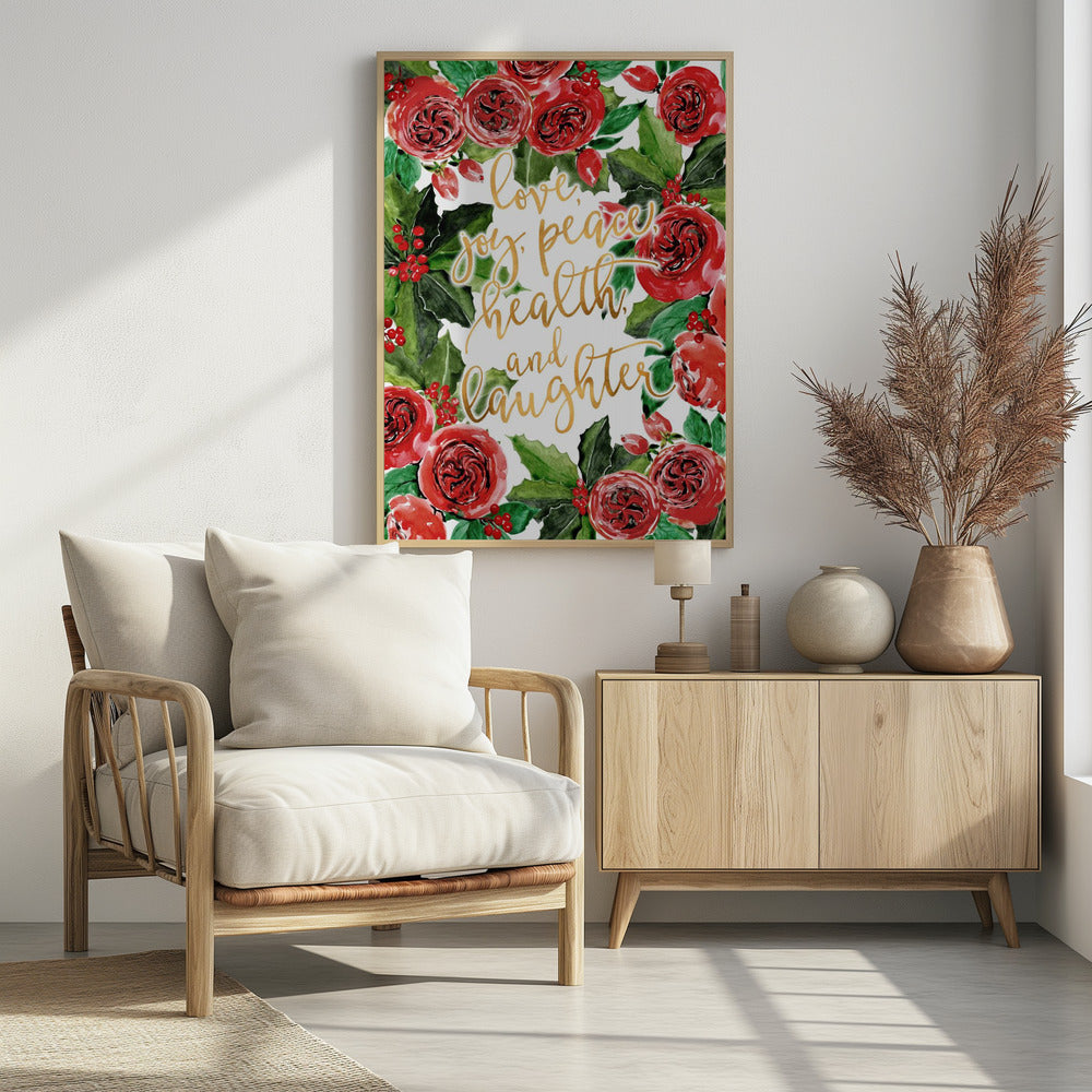 Beste Wünsche Feiertag rote Rosen | Poster