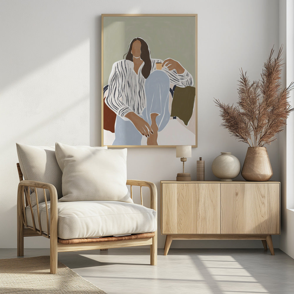 Frau genießt eine Tasse Espresso | Poster