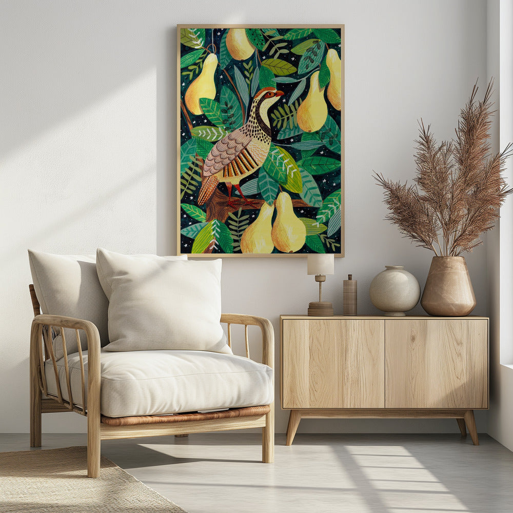 Rebhuhn im Birnbaum | Poster
