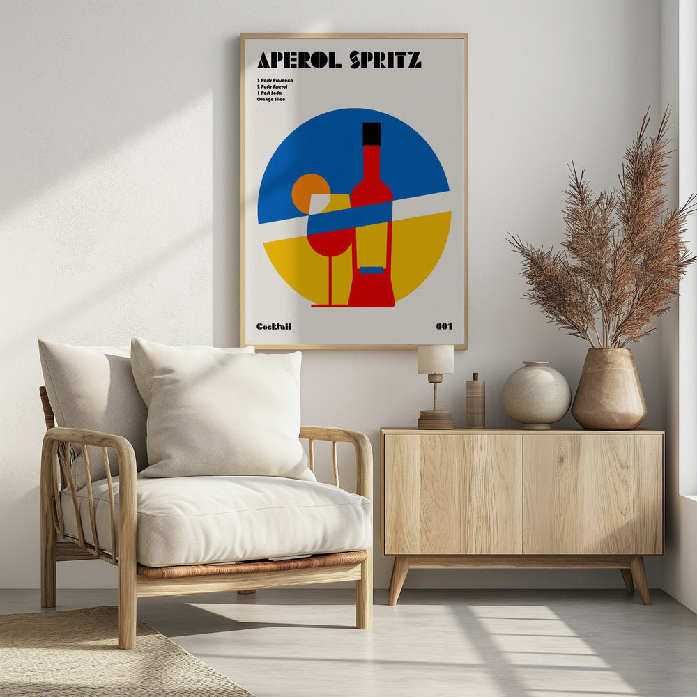 Aperol Spritz Cocktail Bauhaus Kunstdruck | Poster