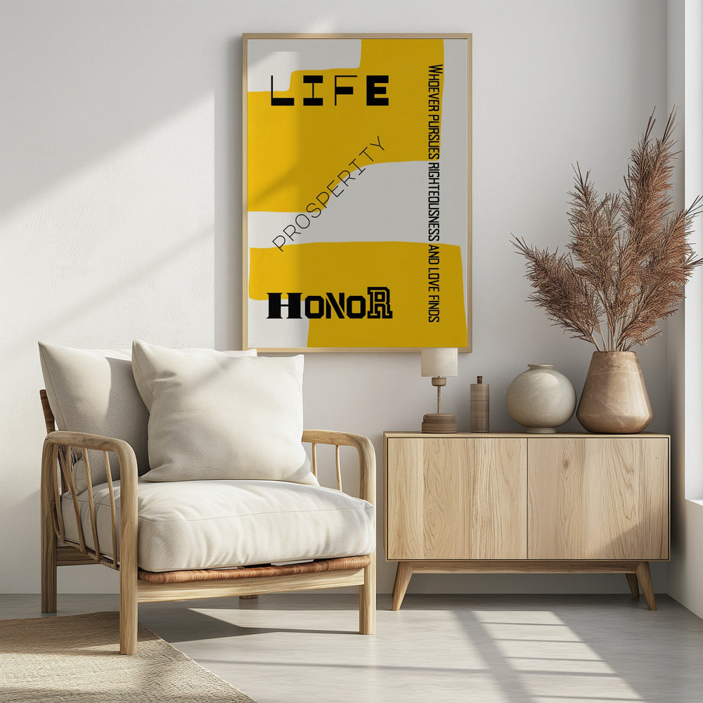 Bibelvers - Lebenswohlstand und Ehre | Poster