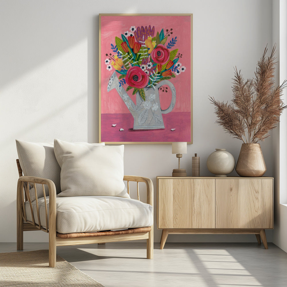 Gießkanne mit Blumen | Poster