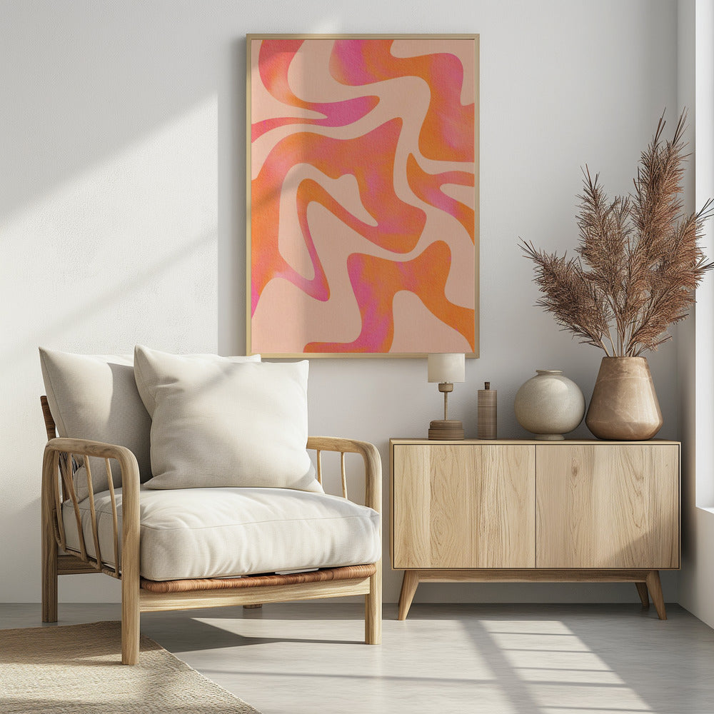 Abstract Wave - Peach Fuzz | Poster