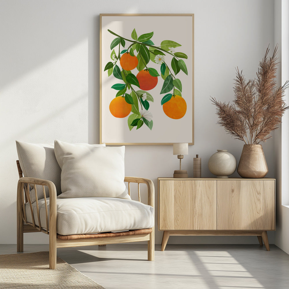 Orangen und Blüten II | Poster