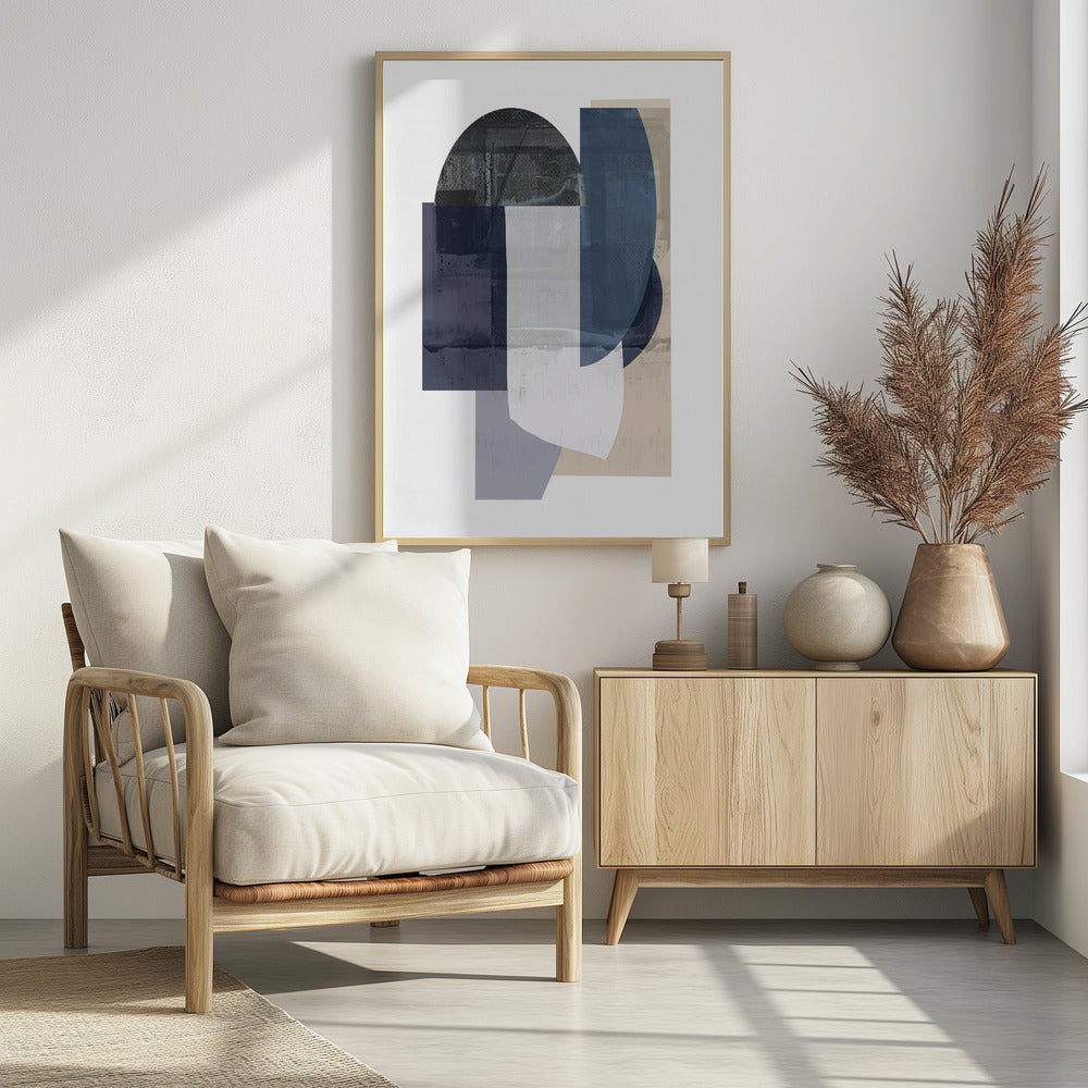 Navy Shapes No1 | Poster