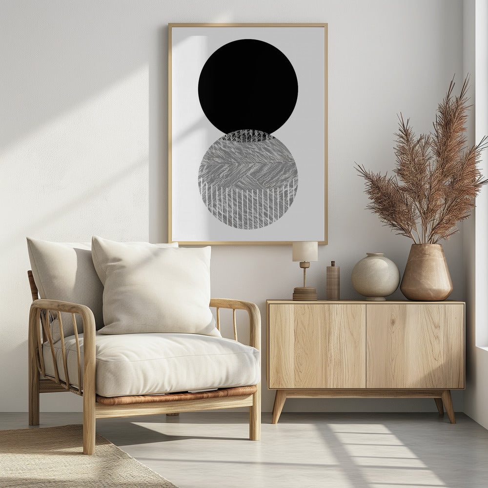Black Grey Dots Bauhaus No2 | Poster